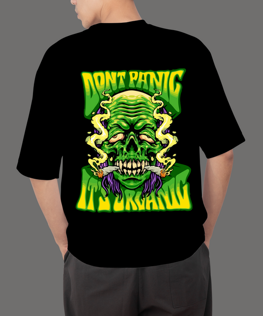 Dont Panic Its Organic Black Oversize T-Shirt