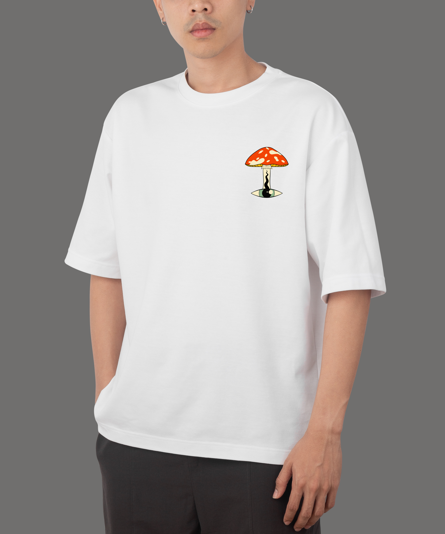 Mushroom White Oversize T-Shirt