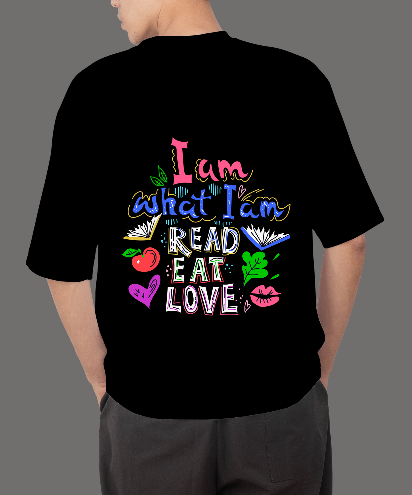 Read Eat Love Black Oversize T-Shirt