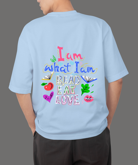Read Eat Love Sky Blue Oversize T-Shirt