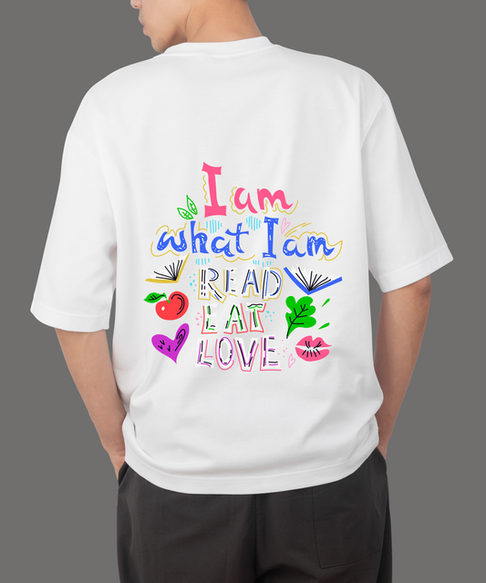 Read Eat Love White Oversize T-Shirt