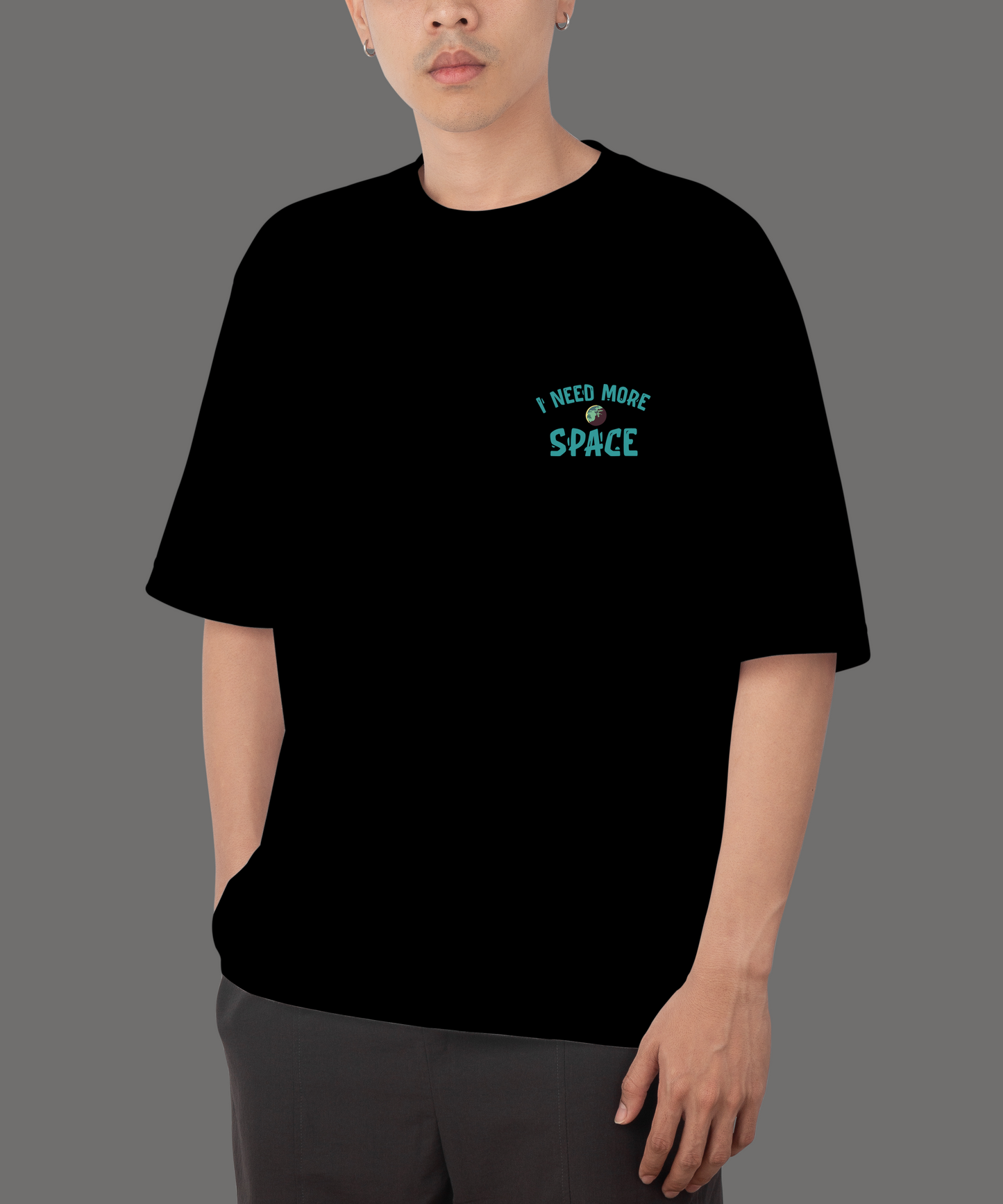 More Space Black Oversize T-Shirt